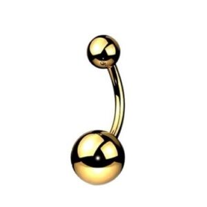 Stainless Steel Yellow Gold Belly Button Jewelry